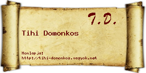 Tihi Domonkos névjegykártya